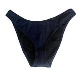 J.Crew Steel Blue Textured Curved-Waist Cheeky Bikini Bottom Size Large NWT Photo 0