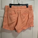 Athleta Women’s Cabo Linen 4" Shorts Elastic Waist Pockets Cactus Peach Size 14 Photo 3
