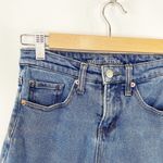 Wild Fable  Medium Wash Blue Denim High Rise Raw Hem Mom Jeans Women's Size 00 Photo 5