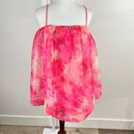Anthropologie Sunday in Brooklyn Pink Floral Organza Watercolor Bubble Hem Dress M Coquette Photo 1