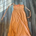 Hello Molly Define Luxury Satin Maxi Dress in Peach Photo 4