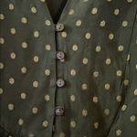 Chico's Olive Green Long Sleeve Embroidered Peasant Boho Dots top size 3 (XL) Photo 6