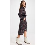 Isabel Marant Isabel Marant Etoile Okleya Gathered Jacquard Dress Black Floral Midi NWT 10 Photo 4