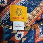 Ruby Rd . Large Boho Southwestern Studded Collar 3/4 Sleeve Blouse Photo 2