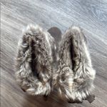 Chinese Laundry  Faux Fur Brown Wedge Ankle Boots Leather Booties Photo 4