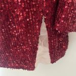 Y2K Luxe Dress Red Sequin Mini Dress Sz S Mesh Cutout Clubwear Glam Holiday NYE Photo 3