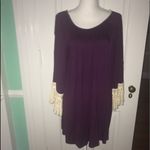Mini NWT Purple with Fringed Sleeves Dress… Photo 1