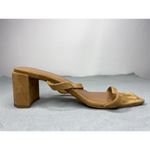 By Far Tanya Tan Neutral Slip On Heel Sandals Modern Minimalist Women's 40 US 10 Brown Photo 3