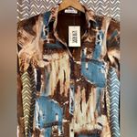 12th Tribe NWT | Pollock Brown Button Up Mesh Dress, Size XS Photo 3