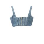 Gianni Bini  Top Michelle Corset Womens 12 Blue Jean Denim Festival Party Rodeo Photo 2