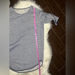 humanoid navy blue/cream 3/4 sleeve textured shirt dress sz Small Blue Photo 6