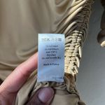 Atlein Dress Beige Ruched Long Sleeve Off Shoulder Designer Midi Dress Size 40 Tan Photo 12