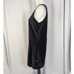 90s Vintage Velvet Sleeveless Mini Dress Solutions Black Size Medium Photo 14