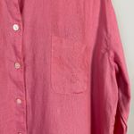 J.Jill  Love Linen Long Sleeve Button Down Shirt Blouse Women's Medium Pink Photo 6
