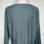 Eileen Fisher  Tencel Lyocell Sweater Top M Slate Green Ribbed Long Sleeve Photo 6
