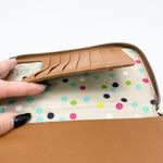 Jewell By Thirty One Zippy Wallet All About The Benjamins Diamond Straw Boho Brown Photo 9