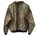 Vintage Fuda International Bomber Jacket Silk Leopard Cheetah Size M Full Zip Brown Size M Photo 1
