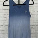 True Religion Ombre Blue Ribbed Knit Tank Top Photo 0