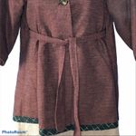 BCBGMAXAZRIA Burgundy Swing Coat XXS Self Tie Belt Retro Classic Photo 5