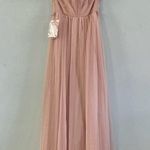 Birdy Grey NWT  Christina Convertible Vintage Blush Pink Tulle Maxi Dress Photo 10