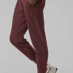 Athleta  Venice Velvet Stripe Jogger in Antique Burgundy Photo 0