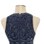 Theia Sequin Sheath‎ Dress Embellished Beaded Sleeveless Navy Blue Size US 4 Photo 7