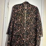 Floral Black Sheer Women's Varsity Jacket Size 2X Photo 0