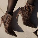 Good American  The Icon Bootie Stiletto Heel in Leopard Print Size 7 Photo 1