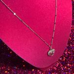 Baby Pink Heart Rhinestone Necklace Sterling Silver 925 Photo 3