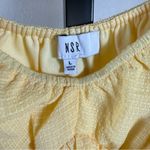 Romantic Cottagecore Yellow Smocked Waist Top Puff Sleeves Ruffle Peplum Large Photo 10