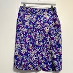 Anthropologie  Fei Floral Silk Pencil Skirt Sequin Blue Purple 8 Photo 2