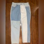 PacSun Eco Hopper patch mom jeans Tri tone blue white paneled design size 31 Photo 1