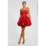 Mac Duggal Ieena Strapless Red Rose Bubble Hem Mini Dress Size 4 NWT Photo 1