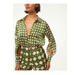 MISA Los Angeles Rita Pants in Rattan Tile Small Womens Satin Printed Trousers Photo 13