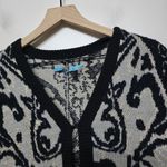 Alice + Olivia Knit Jacquard Poncho Wrap Cape Black Gold Metallic Sample Sz S Photo 1