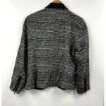 ZARA  Tweed‎ Blazer One Button Heather Gray Black Long Sleeve Pockets Size Large Photo 5