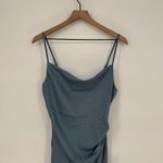 Lulus Hollywood Woman Dusty Blue Satin Midi Dress Size S Photo 4