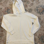 Athleta  Cream V-Neck Cotton Hoodie oversized Photo 0