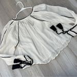 Urban Outfitters Top wild horses womens White (small) boho peasant coastal folk Photo 4