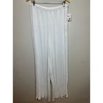 Good American  Women's GWB0094 Size 5/6 Ivory Plisse Wide Leg Pants NWT Photo 2