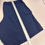 Susan Graver  | Women Navy Linen Blend Cargo Shorts Photo 5