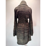 Calvin Klein Brown & Black Sweater Dress Cowl Neck Knee Length Cottagecore Boho Size L Photo 3