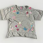 Johnny Was  Women Embroidered Bird Floral Botanical Boho Relaxed T Shirt Top M Photo 5