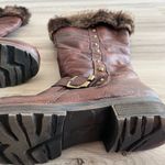 Baretraps 10 Paulette Leather Brown Studded Faux Fur Boots Photo 2