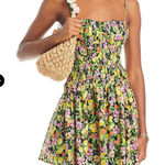 AQUA  Floral Print Mini‎ Dress Smocked Waist Summer Cocktail Party Dress Photo 0