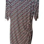 Connected Apparel  Women Multicolor Geometric Short Sleeves Boat Neck‎ Dress 12 Photo 0