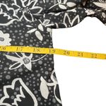 J. Jill Shirt Dress Small Black Floral Print Button Front Stretch Cotton Knit Black Photo 7