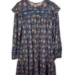 Boden Floral Mini Dress Size 12 Multicolor Boho Cottagecore Modest Fall Prairie Blue Photo 0