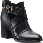 Isola  Dark Brown Ankle Booties with Gold Buckle Leather Boots Photo 1