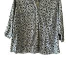 212 Collection Shirt Blouse Plus Paisley Cotton Spandex Floral SZ SZ 1X #1948 Blue Photo 2